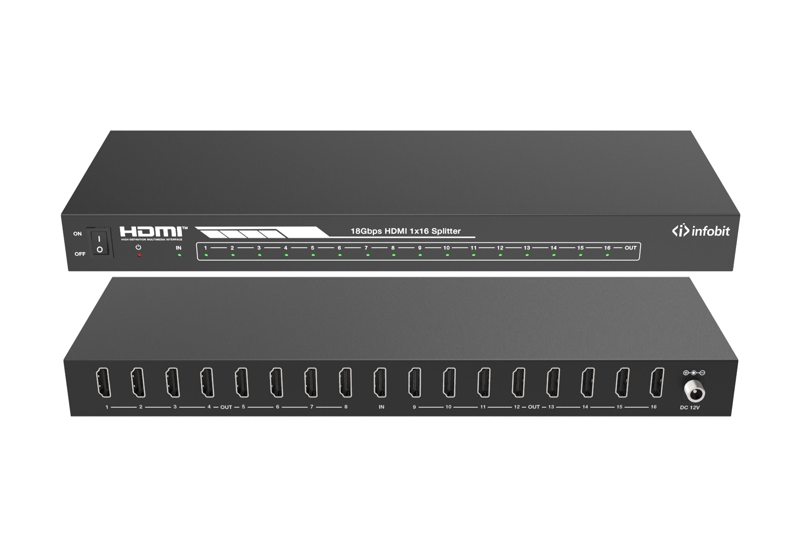 Сплиттер Infobit iSwitch 1016 4K60 1x16 HDMI splitter, HDR, smart EDID
